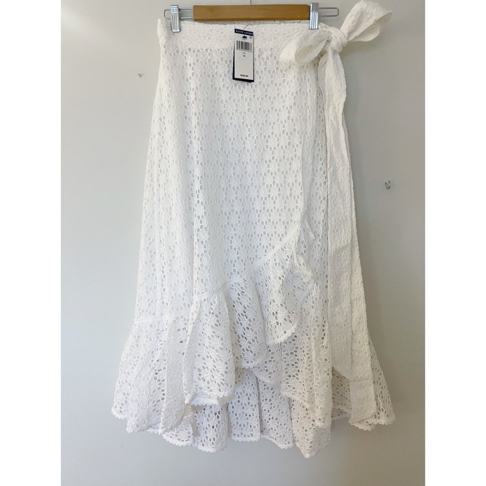 Polo Ralph Lauren ~ Eyelet Midi Wrap Skirt in white - Picture 3 of 8